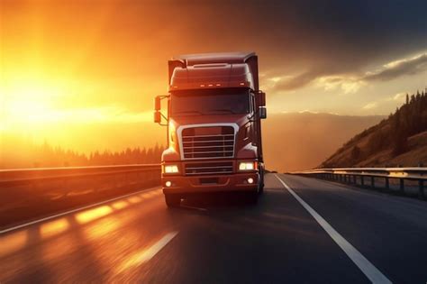 Premium Ai Image Trucker By Logistics Company Semi Trailer Truck