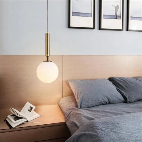 Lukloy Nordic Brass Aluminum Modern Pendant Light Loft Hanging Lamps Bedside Hanging Lamp