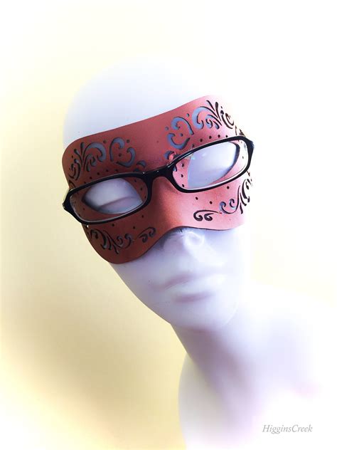 Masquerade Mask For Eye Glasses Faux Leather Masquerade Etsy