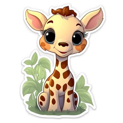 Premium AI Image Cute Baby Giraffa