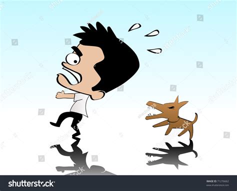 Illustration Of A Man Being Chased By A Dog 71276662 Shutterstock