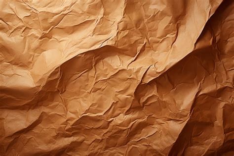 Premium Photo Brown Crumpled Craft Paper Texture