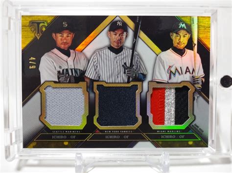 代購代標第一品牌樂淘letao9枚限定イチロー 2016 Topps Triple Threads RELIC COMBO CARD