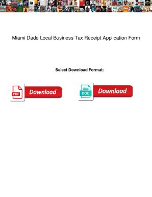 Fillable Online Miami Dade Local Business Tax Receipt Application Form