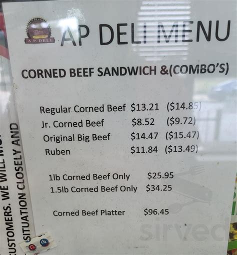 Ap Deli Menu In Chicago Illinois Usa