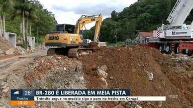 Jornal do Almoço SC Blumenau BR 280 em Corupá é liberada em