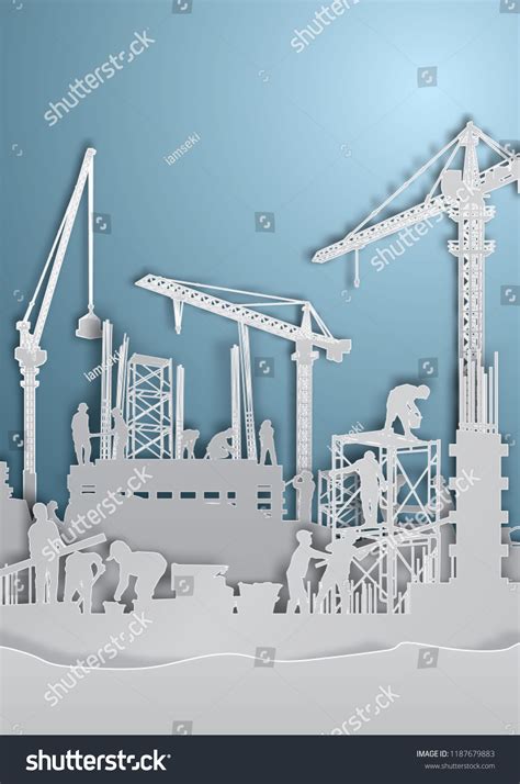 Construction Vector Background Construction Paper Art Stock Vector ...