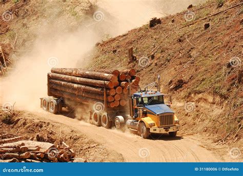 Log Truck Stock Photo Image Of Trailer Forestry Lumber 31180006