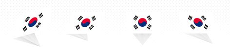 Flag of South Korea in modern abstract design, flag set. 10693359 ...