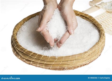 Scrub Hands With Salt Stock Photo Image Of Woman Finger 4868366