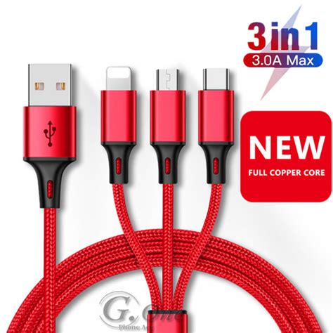 สายชารจ3 in 1 ชารจเรว 3 หวCharging Cable USB to L Micro USB Type C