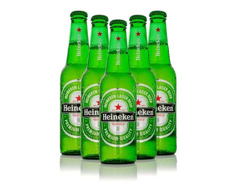 London Uk January Bottle Of Heineken Lager Beer With Splash