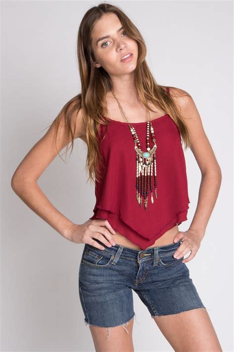 Burgundy Chiffon Triangle Crop Top Triangle Crop Top Crop Tops Tops