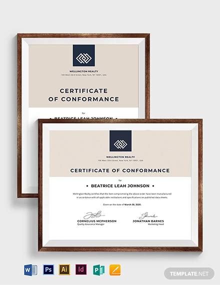 Free Sample Conformity Certificate Templates In Pdf Ms Word Ai