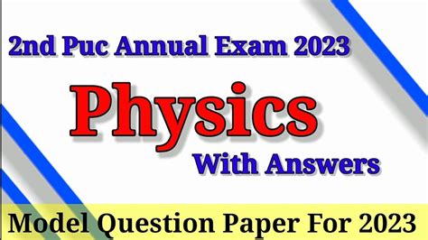 Nd Puc Physics Solved Model Question Paper For Annual