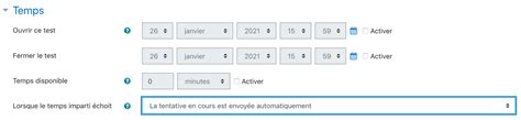 Cr Er Une Activit Test Dans Elearn Param Trer Un Test Pour Un Examen
