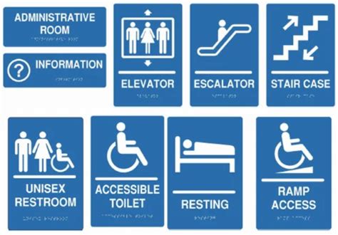 Blue And White Acrylic Prosafe Identification Braille Signage 9 X 6