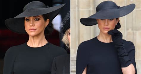 Meghan Markle S Funeral Look Honors Queen Elizabeth Ii Popsugar Fashion