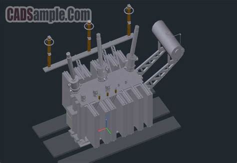 Autocad Drawing 3d Power Transformer 22023kv Cadsamplecom Free Dwg