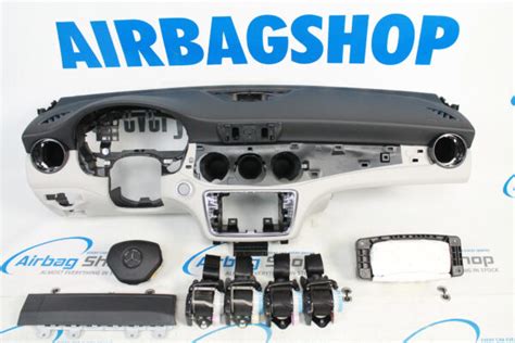 Airbag Set Dashboard Black White Mercedes Cla Klasse C