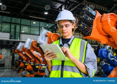 Trabajadora De Ingenier A Femenina Trabajando Con Automatizaci N De