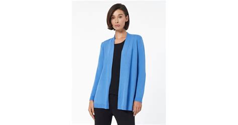 Jones New York V Neck Open Cardigan In Blue Lyst