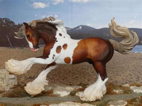 CM CUSTOM TRADITIONAL BREYER GYPSY VANNER PAINTED TO A SOOTY DAPPLED PALOMINO Resin Sculpture ...