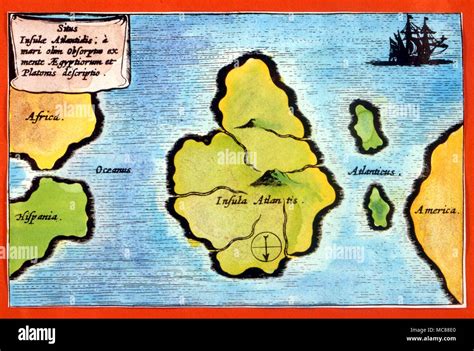 Atlantis Map According To The Polymath Athansius Kircher 1602 1680