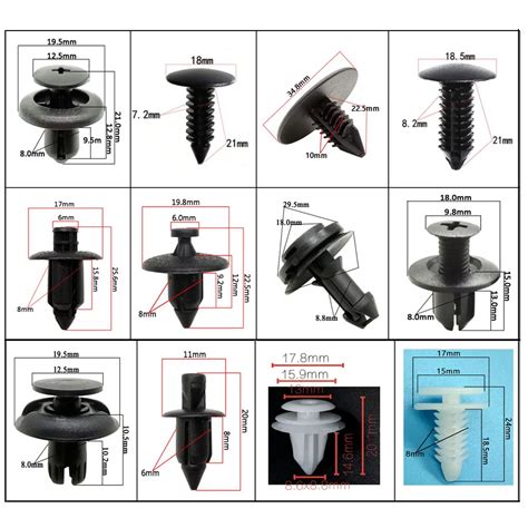 Cnikesin Pcs Mm Mm Hole Car Fastener Universal Clips Fasteners