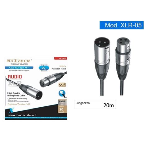 Cavo Xlr Maschio Femmina Pin Audio Prolunga Microfono Metri Xlr