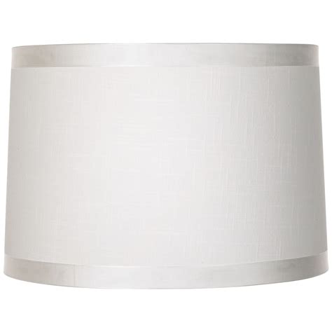 Springcrest Tapered White Fabric Drum Lamp Shade 15 Top X 16 Bottom X 11 High With Harp And