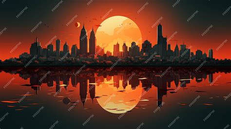 Premium AI Image | sunset over city HD wallpaper photographic image