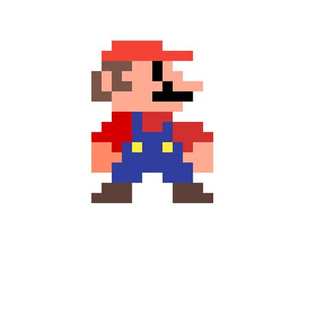 8 Bit Mario Pixel Art Grid