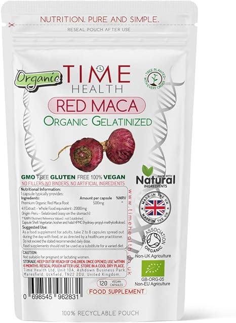 Organic Red Maca Root Mg Per Capsule Peruvian Source