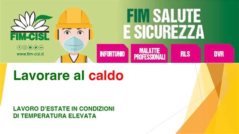 Lavorare Al Caldo Guida Fim Cisl Federazione Italiana Metalmeccanici