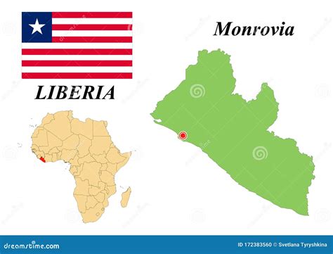 Mapa De Bandera De Liberia Ilustraci N Del Vector Ilustraci N De