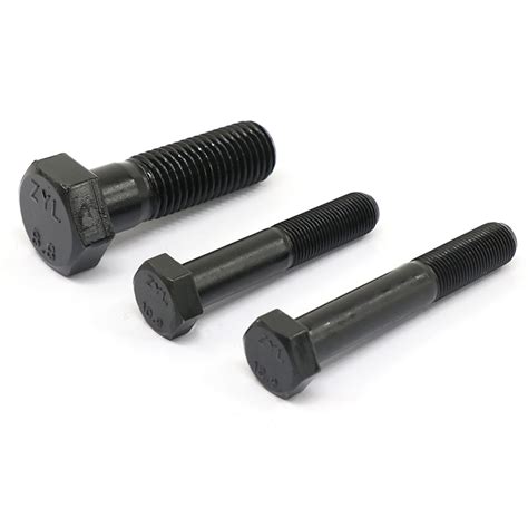 DIN931 Grade 10 9 Black High Tensile Hex Head Bolts