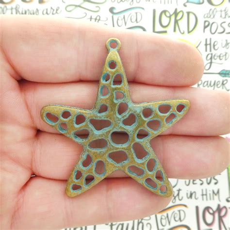 3 Gold Starfish Charm Pendant 57x53mm By Tijc Sp1211 Etsy Uk