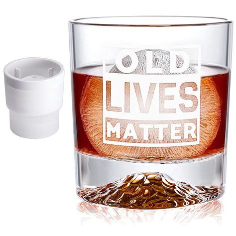 Buy Mcherry OLD LIVES MATTER Whiskey Glass And Ice Ball Mold Gift Set