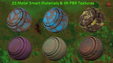 25 Metal Smart Materials 4k PBR FlippedNormals