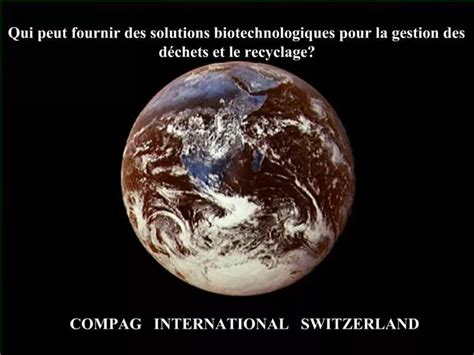 PPT Qui Peut Fournir Des Solutions Biotechnologiques Pour La Gestion