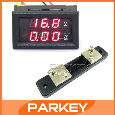 100 Pcslot Yb27va Red Dc 0 100v 50a Dc Digital Panel Amps Voltmeter Ammeter Led 12v24v Ccars