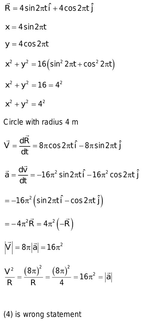 19 The Position Vector Of A Particle R Vector As A Function Of Time Is