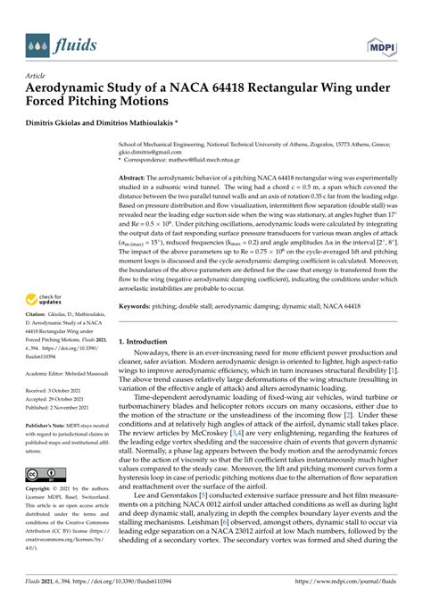 Pdf Aerodynamic Study Of A Naca Rectangular Wing Under Forced