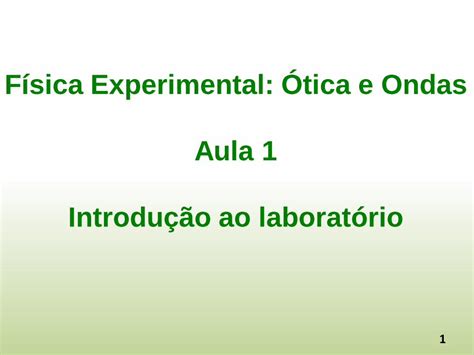 Pdf F Sica Experimental Tica E Ondas Aula Introdu O Lilith