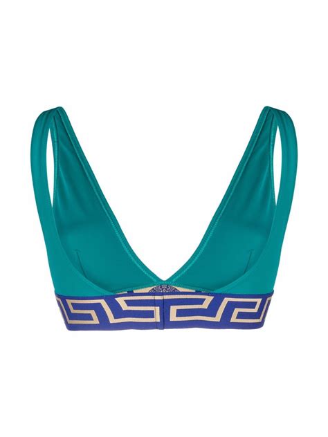 Versace Greca Triangle Bikini Top Farfetch