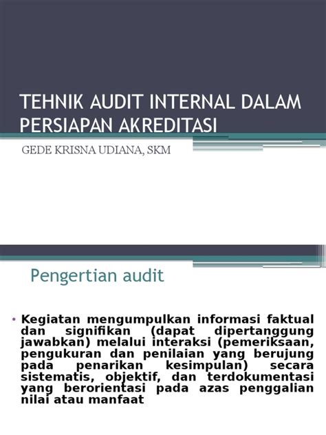 Pdf Tehnik Audit Internal Dalam Persiapan Akreditasi Dokumentips