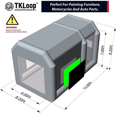 Tkloop Portable Inflatable Paint Booth X X Ft Air Filter System