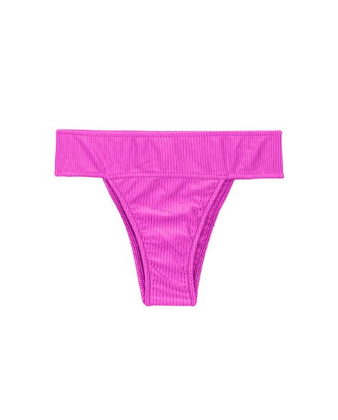 Braguita De Bikini Rosa Magenta Con Textura Y Cintura Ancha Bottom Eden