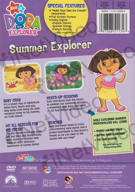 Dora The Explorer Summer Explorer On Dvd Movie